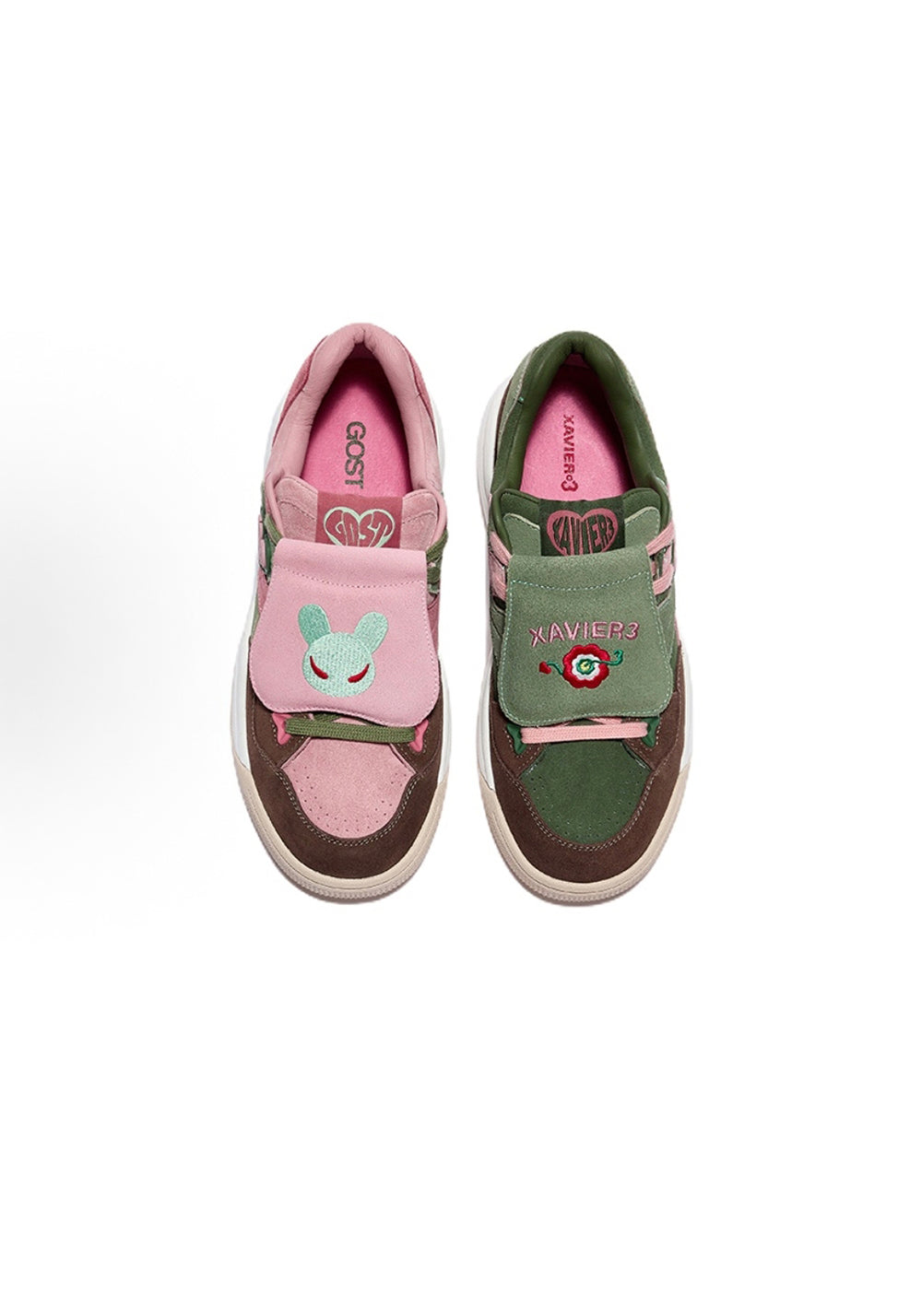 Xavier3丨Xavier3 × Gost Collab Mismatch Sneakers - PSYLOS 1, Xavier3丨Xavier3 × Gost Collab Mismatch Sneakers, Skate Shoes, Xavier3, PSYLOS 1